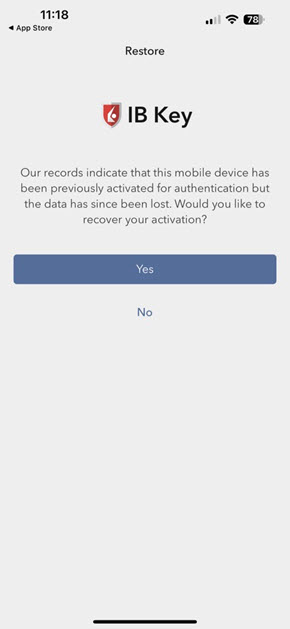 The IB Key restore on the iPhone 
